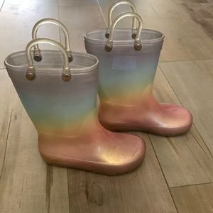 Cat & Jack Toddler Size 7 Rainbow Multi Color Pull-On Rain Boots